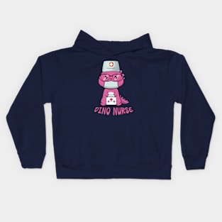 Funny dino nurse nursing Kids Hoodie